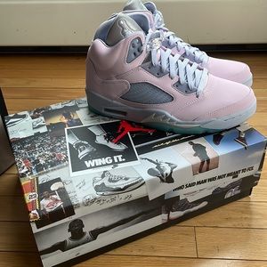 AUTHENTIC RARE  MENS JORDAN RETRO 5  - PINK/PURPLE SNEAKERS *NIB* SIZE 9